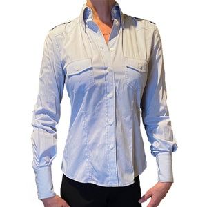 DOLCE & GABBANA Striped Military Style Blouse Sz38